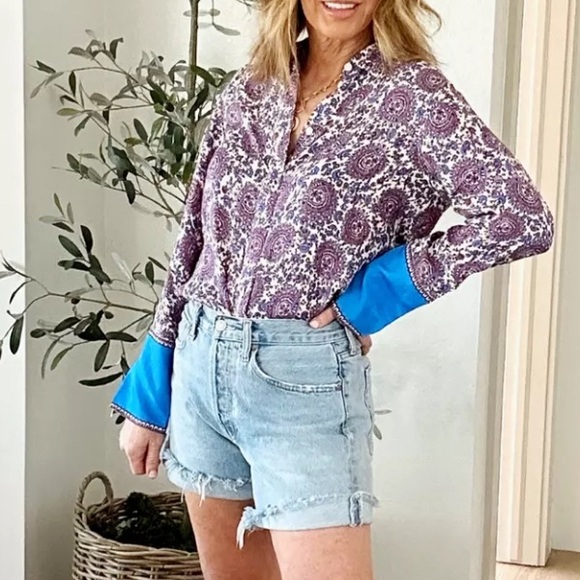 ✖️SOLD✖️•J.CREW• Classic-Fit Drapey Cupro-Blend Shirt in Floral Crown - Picture 16 of 16